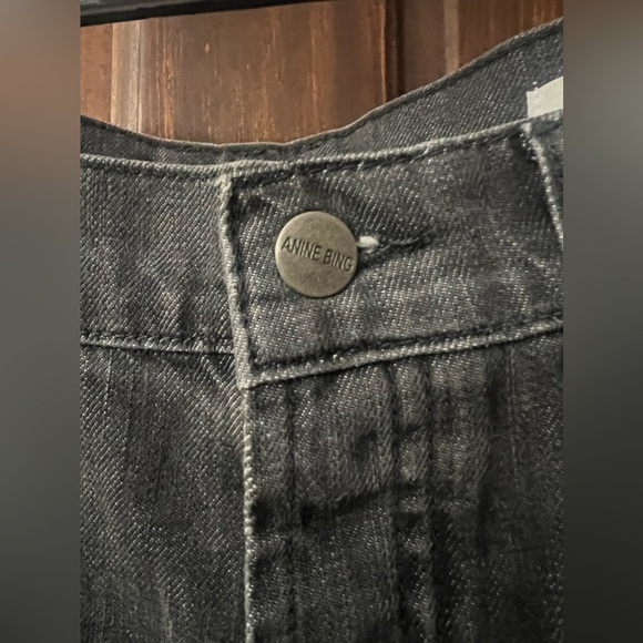 Anine Bing Black Denim Distressed Cut Off Jean Shorts Small - Picture 4 of 8